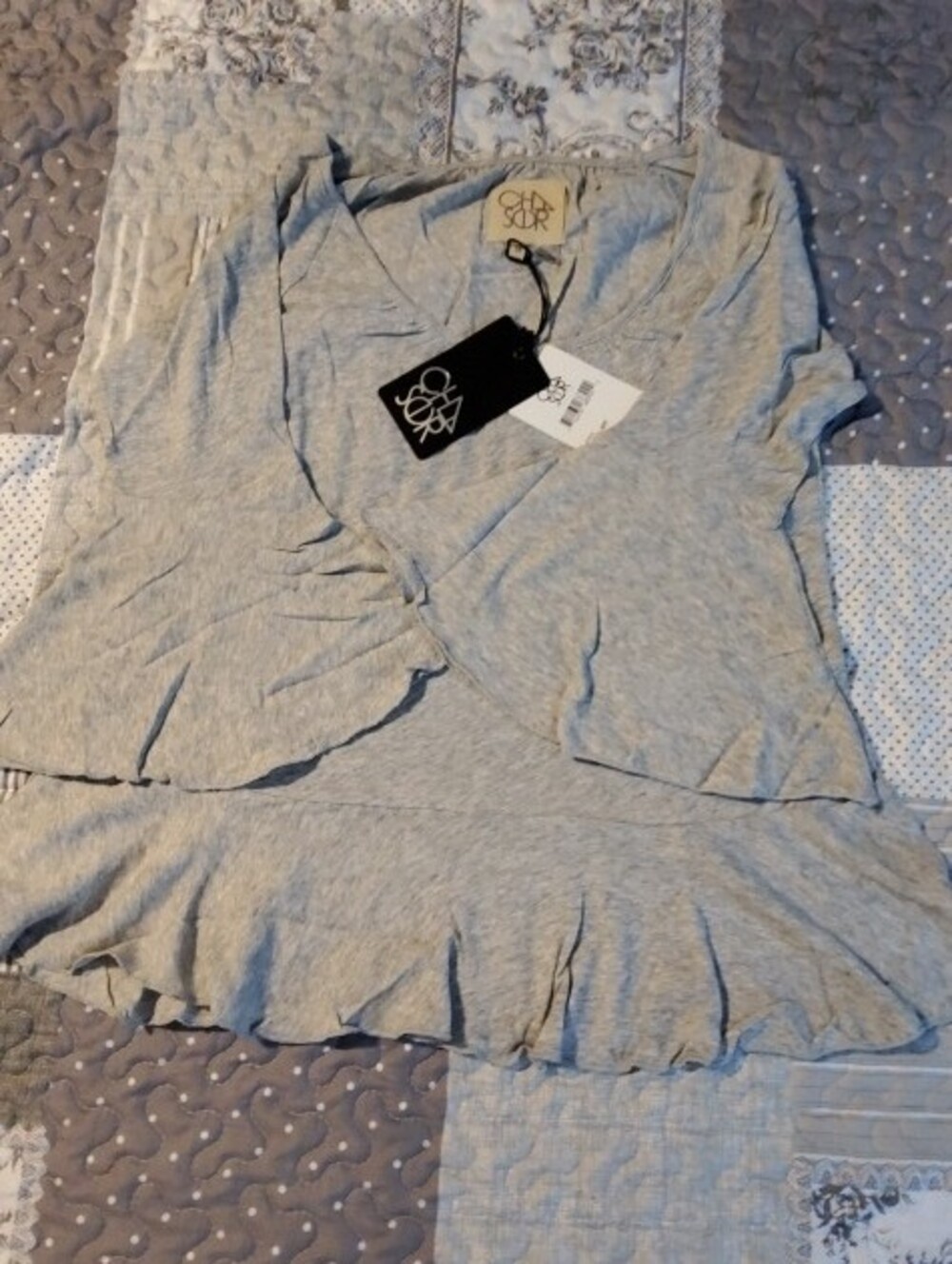 Revolve Chaser Top Bell Sleeves Ruffle Waist Medium NWT